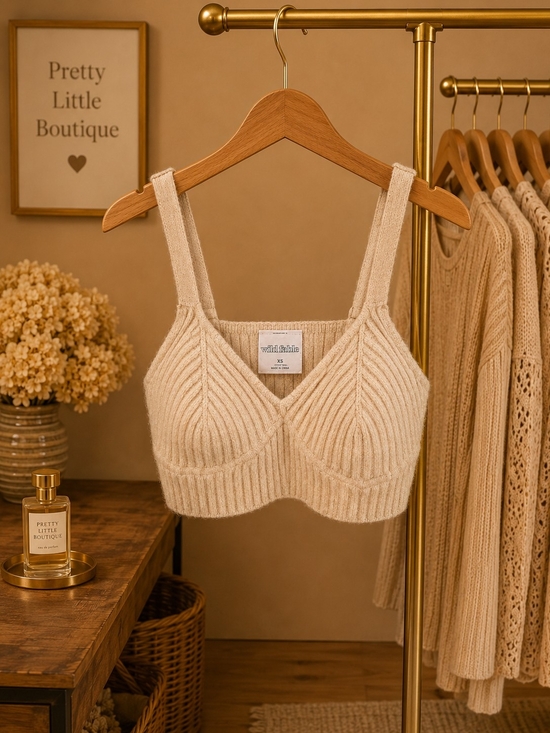 wild fable Other - Wild Fable Cream Ribbed Knit Bralette XS